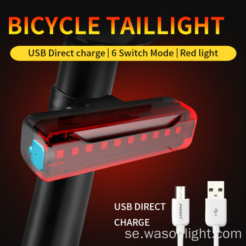 Synlig USB-uppladdningsbar cykellampljus